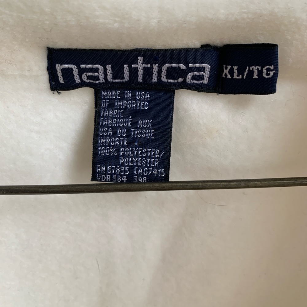 Nautica White/Cream Fleece Quarter Zip Pullover XL - Picture 3 of 4